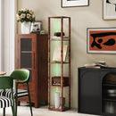 HOMCOM RGB LED Floor Lamp with Shelves and Remote Control for Bedroom