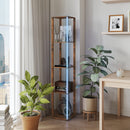 HOMCOM RGB LED Floor Lamp with Shelves and Remote Control for Bedroom