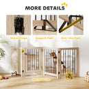 PawHut 4 Panel Freestanding Pet Gate Foldable with Door for Stairs, Doorway