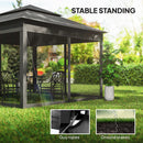 Outsunny Garden Folding Tent Heavy Duty Pop Up Gazebo for Party Black