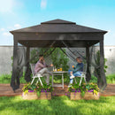 Outsunny Garden Folding Tent Heavy Duty Pop Up Gazebo for Party Black
