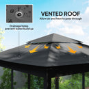 Outsunny Garden Folding Tent Heavy Duty Pop Up Gazebo for Party Black