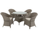 Outsunny Rattan Dining Set 4 Seater - Grey