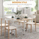 HOMCOM Drop Leaf Table With Wheels Folding Dining Table For Small Spaces, Nature