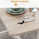 HOMCOM Drop Leaf Table With Wheels Folding Dining Table For Small Spaces, Nature