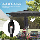 Outsunny 3 x 2 m Garden Parasol Umbrella with Light, Outdoor Patio Umbrella