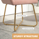 HOMCOM Modern Accent Chair Velvet-Touch Upholstered Armchair Pink/Cream