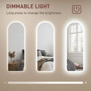 HOMCOM Full Length Wall Mirror With Lights Dimming And 3 Colour Adjustable