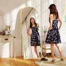 HOMCOM Full Length Mirror With Aluminium Alloy Frame Hanging Or Leaning