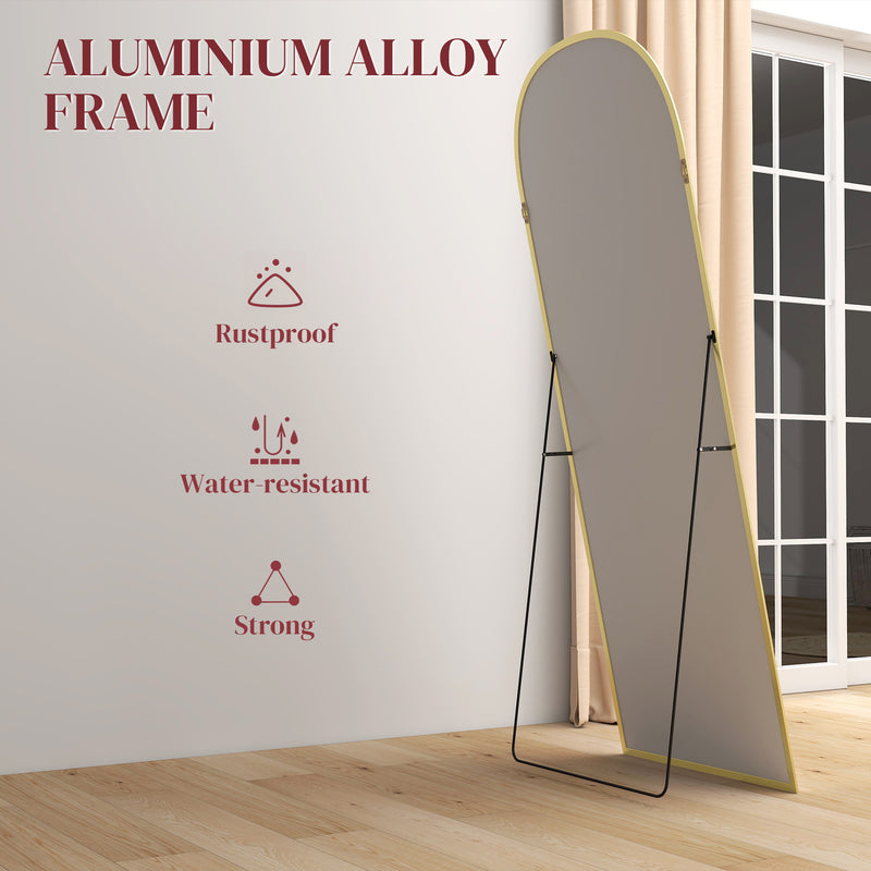 HOMCOM Full Length Mirror With Aluminium Alloy Frame Hanging Or Leaning
