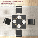 HOMCOM 3 Piece Dining Table Set with Metal Frame, Black