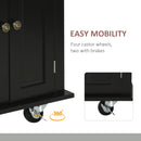 HOMCOM Rolling Kitchen Island Cart with Rubber Wood Top