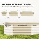 Outsunny Galvanised Raised Garden Bed with Safety Edging, Cream White