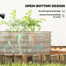 Outsunny Galvanised Raised Garden Bed with Safety Edging, Cream White