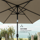 Outsunny Garden Parasol, Outdoor Umbrella With Tilt Function, Khaki