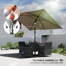 Outsunny Garden Parasol, Outdoor Umbrella With Tilt Function, Khaki