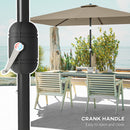 Outsunny Garden Parasol, Outdoor Umbrella With Tilt Function, Khaki