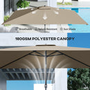 Outsunny Garden Parasol, Outdoor Umbrella With Tilt Function, Khaki