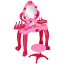 AIYAPLAY Kids Dressing Table With Mirror And Stool, Light, 15 Accessories