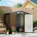 Outsunny 6.2 x 4.3ft Garden Metal Shed with Vent for Garden, Patio, Oak