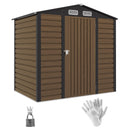Outsunny 6.2 x 4.3ft Garden Metal Shed with Vent for Garden, Patio, Oak
