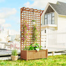 Outsunny Wood Planter with Trellis for Climbing Plants Planter Box Yellow