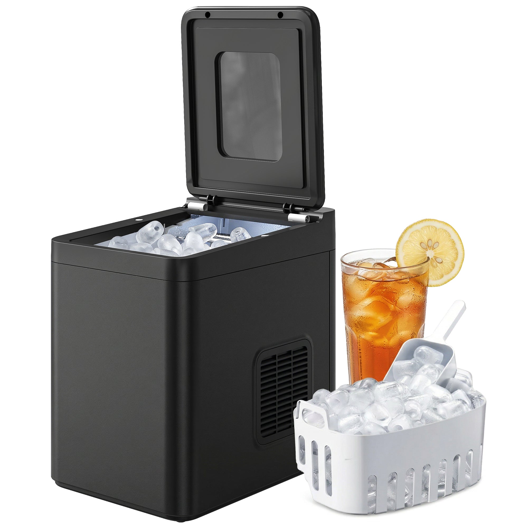 HOMCOM Countertop Ice Maker Machine Compact Ice Cube Maker With Scoop