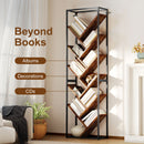 HOMCOM 10 Tier Tree Bookshelf Industrial Tall Bookcase Rustic Brown Black