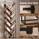 HOMCOM 10 Tier Tree Bookshelf Industrial Tall Bookcase Rustic Brown Black