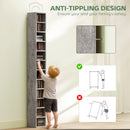 HOMCOM 204 CD Storage Tower, Tall Bookcase Bookshelf with 12 Cubes