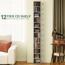 HOMCOM 204 CD Storage Tower, Tall Bookcase Bookshelf with 12 Cubes