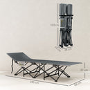 Outsunny Camping Bed For Adults With Mattress Folding Cot Light Grey