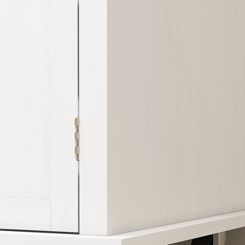 HOMCOM Rolling Kitchen Island Cart with Rubber Wood Top