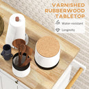 HOMCOM Rolling Kitchen Island Cart with Rubber Wood Top