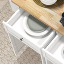 HOMCOM Rolling Kitchen Island Cart with Rubber Wood Top