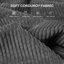 HOMCOM 212 Cm Upholstered Jumbo Cord Sofa Couch With Spring Cushion