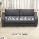 HOMCOM 212 Cm Upholstered Jumbo Cord Sofa Couch With Spring Cushion