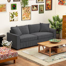 HOMCOM 212 Cm Upholstered Jumbo Cord Sofa Couch With Spring Cushion