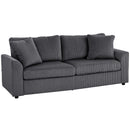 HOMCOM 212 Cm Upholstered Jumbo Cord Sofa Couch With Spring Cushion