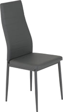 ABBEY SMALL DINING SET (X4 CHAIRS) - CLEAR GLASS/GREY/GREY PU