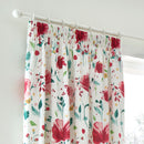 D & D Abstract Poppy Pencil Pleat Curtains in Red