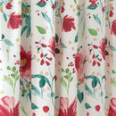D & D Abstract Poppy Pencil Pleat Curtains in Red