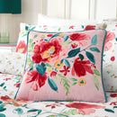 D & D Abstract Poppy Filled Cushion In Red