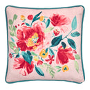 D & D Abstract Poppy Filled Cushion In Red