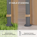 Outsunny 3 x 3 m Double Roof Outdoor Gazebo with Curtains, Dark Grey