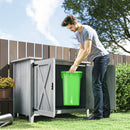 Outsunny Wooden Garden Shed Tool Cabinet 110 x 60 x 88.5 cm, Light Grey
