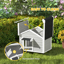 PawHut Wooden Dog House with Openable Roof, Removable Floor, Light Grey