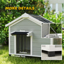 PawHut Wooden Dog House with Openable Roof, Removable Floor, Light Grey