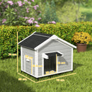 PawHut Wooden Dog House with Openable Roof, Removable Floor, Light Grey
