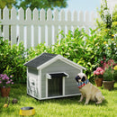 PawHut Wooden Dog House with Openable Roof, Removable Floor, Light Grey